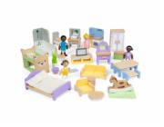 Bigjigs Toys Sada dřevěný nábytek do domečku pro panenky