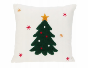 Home Styling Collection Dekorativní polštářek , vánoční vzor, bílý 44 x 44 cm