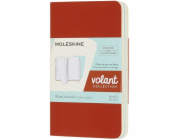 Moleskine Sada 2 zápisníků Volant, XS, 6,5x10,5 cm, linkované, 56 stran, korálově oranžová/akvamarín
