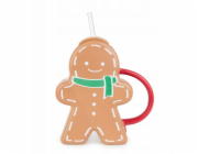 Homla Vánoční hrnek BRILEY Cookies se skleněným brčkem 550ml