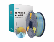 Filament Sunlu PLA+ Silk ve čtyřech barvách (modrá–fialová–oranžová–žlutá)