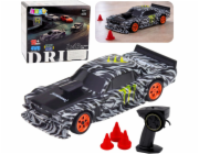 LeanToys Dálkově ovládané driftovací sportovní auto RC černé kužely 15 km/h 1:43