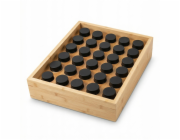 Bambusový organizér na koření Aptel PALETTE s nástěnným držákem, 30 dóz O 4,5 x 9 cm