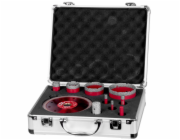 Strend Pro Premium Cutter Set, 6-8-10-20-35-50-68 mm, adaptér, zvětšovač otvorů, fréza, kolečko, M14