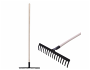 Zahradní hrábě Strend Pro Premium R-606, 16 zubů, kované, dřevěná násada