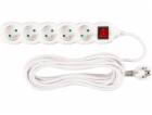 Kabel DG-F805BK L-7 m, prodlužovací kabel, bílý, 5x zásuv...