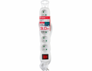 Kabel DG-F805BK L-3 m, prodlužovací kabel, bílý, 5x zásuvka + vypínač