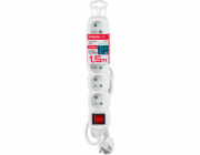 Kabel DG-F805BK L-1,5 m, prodlužovací kabel, bílý, 5x zásuvka + vypínač