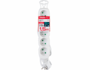 Kabel DG-F805B L-1,5 m, prodlužovací kabel, bílý, 5x zásuvka