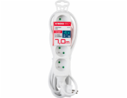 Kabel DG-F804B L-7 m, prodlužovací kabel, bílý, 4x zásuvka