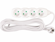 Kabel DG-F804B L-5 m, prodlužovací kabel, bílý, 4x zásuvka