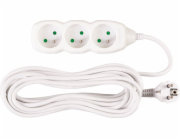 Kabel DG-F803B L-7 m, prodlužovací kabel, bílý, 3x zásuvka