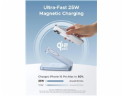 UGREEN magnetická bezdrátová nabíječka 2v1 MagFlow Qi2.2, 25W, MagSafe, stříbrná