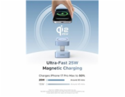 UGREEN magnetická bezdrátová nabíječka 2v1 MagFlow Qi2.2, 25W, MagSafe, stříbrná