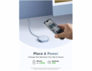 UGREEN magnetická bezdrátová nabíječka MagFlow Qi2.2 25W, MagSafe, stříbrná