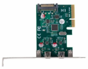Lanberg PCI EXPRESS X1 -> 2X USB-C 3.2 GEN 2X1 LED nízkoprofilová síťová karta