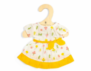 Bigjigs Toys Vzorované šaty se žlutým lemem pro panenku 28 cm