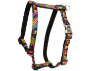 BarryKing Postroj pro psy , vzor Picasso, polypropylenový popruh, 25 mm/70-90 cm, černý