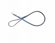 Barry King nastavitelné kožené vodítko pro psy, modro-černé, XS-S, 12 mm/200 cm