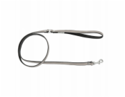 BarryKing Kožené vodítko pro psy , šedo-černé, střední délka, 20 mm/120 cm