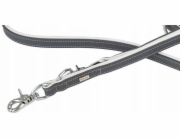 BarryKing Nastavitelné kožené vodítko pro psy, černé/černé, střední délka, 20 mm/200 cm