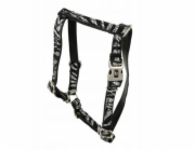 Barry King Postroj pro psy , černá zebra, niklová kůže, M 16 mm / obvod krku 30-50 cm / obvod hrudníku 40-70 cm