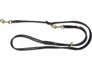 Pure, nastavitelné vodítko pro psy, kožené, černé, S: 2 m/10 mm, kulaté
