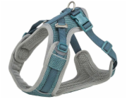 Trixie Postroj pro psy Premium FlexMesh Petrol L: 63–92 cm/25 mm, vhodný pro mopsy a buldoky