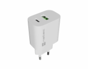 Univerzální nabíječka Natec RIBERA 20 W 1X USB-A + 1X USB-C, bílá
