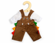 Bigjigs Toys Hnědé manšestrové kalhoty s laclem pro panenku 28 cm