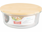 Dóza MagicHome, skleněná, kulatá, 950 ml, s bambusovým víkem