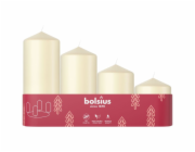 Svicky Bolsius Pillar Advent, Vanoce, kremove, 60/80/100/120x48 mm, bal. 4 ks