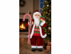 Dekorace MagicHome Vánoce, Santa, s dárkem, červený, 60 cm
