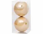 Koule MagicHome Vánoce, 2 ks, zlaté, na vánoční stromeček, 12 cm