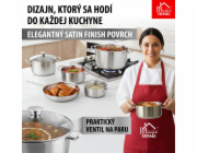 Hrniec MagicHome Chloe, 26 cm, 10 lit., so sklenenou pokrievkou, nerez