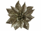 Kvet MagicHome Vianoce GlitterPoinsettia, so štipcom, šam...