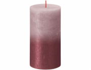 Sviečka Bolsius Rustic, valcová, Vianoce, Sunset Ash Rose+ Red, 130/68 mm