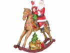 Dekorace MagicHome Vánoce, Santa s malým chlapcem na koni...