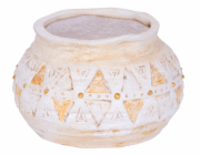 Dekorace MagicHome, Květináč s mozaikou, světle hnědá, keramika, 36x23 cm