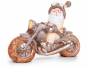 Dekorace MagicHome Vianoce, Santa na motorce, retro, keramika, 47x18,5x34 cm
