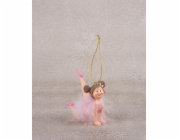 MagicHome Vánoční dekorace, baletka, polyresin, závěsná, 9x4x7,5 cm