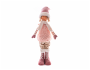 MagicHome Vánoční dekorace, chlapec, růžová, 75 cm