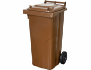 Kontejner MGB 120 litrů, plast, hnědý 8014, HDPE, popelník na odpad