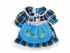 Bigjigs Toys Modré kostkované šaty pro panenku 34 cm