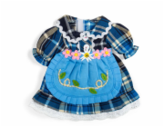 Bigjigs Toys Modré kostkované šaty pro panenku 34 cm