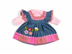 Bigjigs Toys Džínové šaty s růžovým lemem pro panenku 34 cm