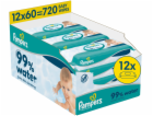 Pampers Vlhčené ubrousky Aqua 12x60 ks bez plastu