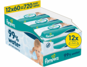Pampers Vlhčené ubrousky Aqua 12x60 ks bez plastu
