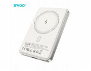 BWOO Powerbanka BWOO P82 BO 10000mah 15w bezdrátové nabíjení světle šedá