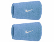 Nike Potítka Frotka Swoosh Classic Doublewide Wristbands 2 kusy v modré barvě